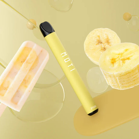 Moti Piin - Dispozitiv de vaping de unică folosință - 600 de pufuri (banana frost)