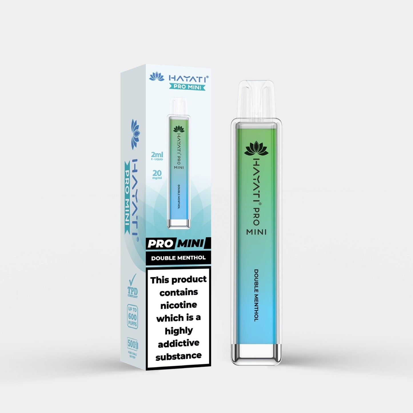Hayati Pro Mini 600 Züge (Doppel-Menthol)