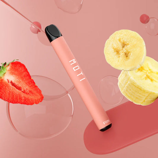Moti Piin - Dispozitiv de vaping de unică folosință - 600 de pufuri (banană căpșună)